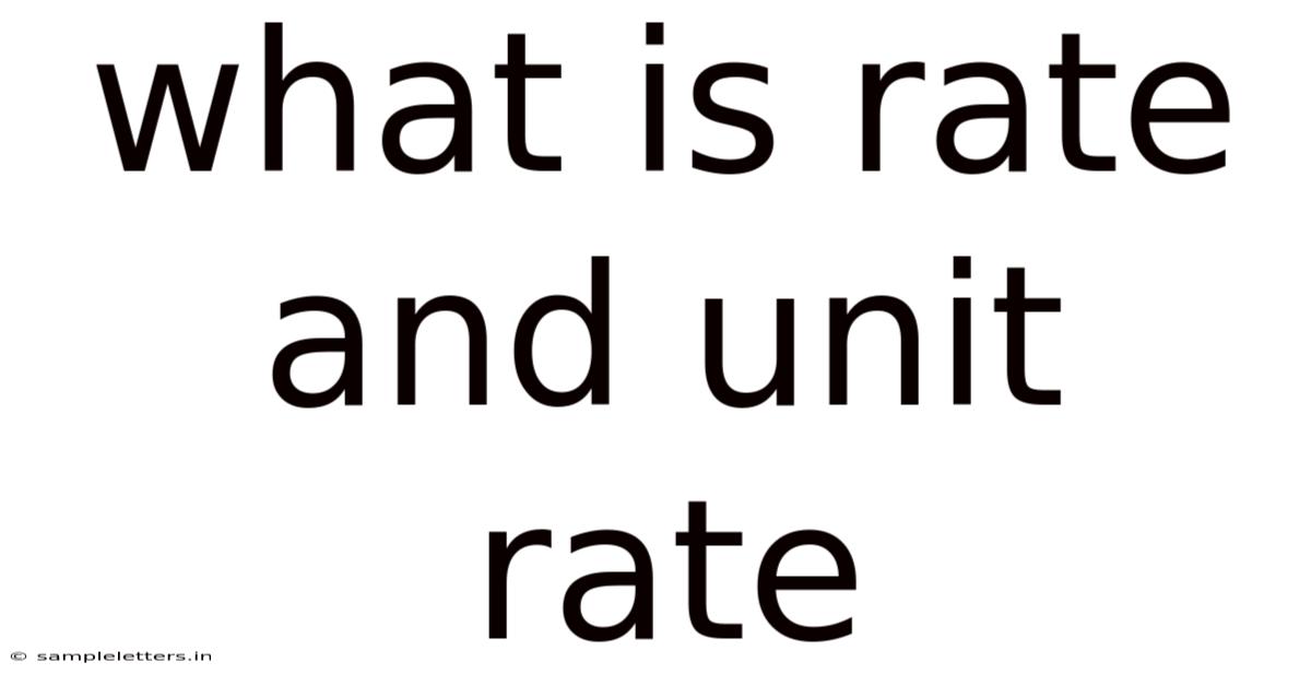 What Is Rate And Unit Rate