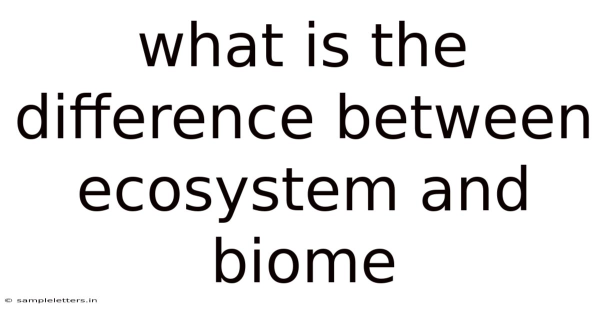 What Is The Difference Between Ecosystem And Biome