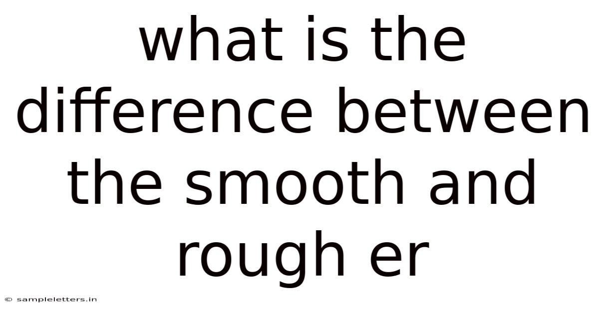 What Is The Difference Between The Smooth And Rough Er