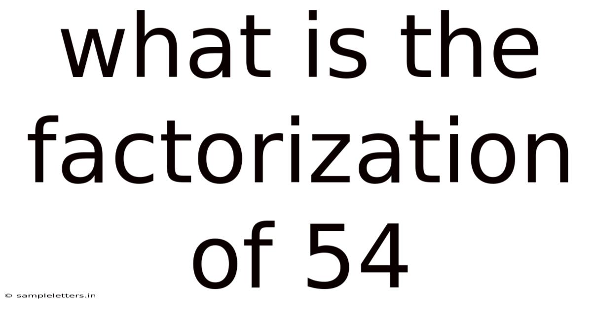 What Is The Factorization Of 54