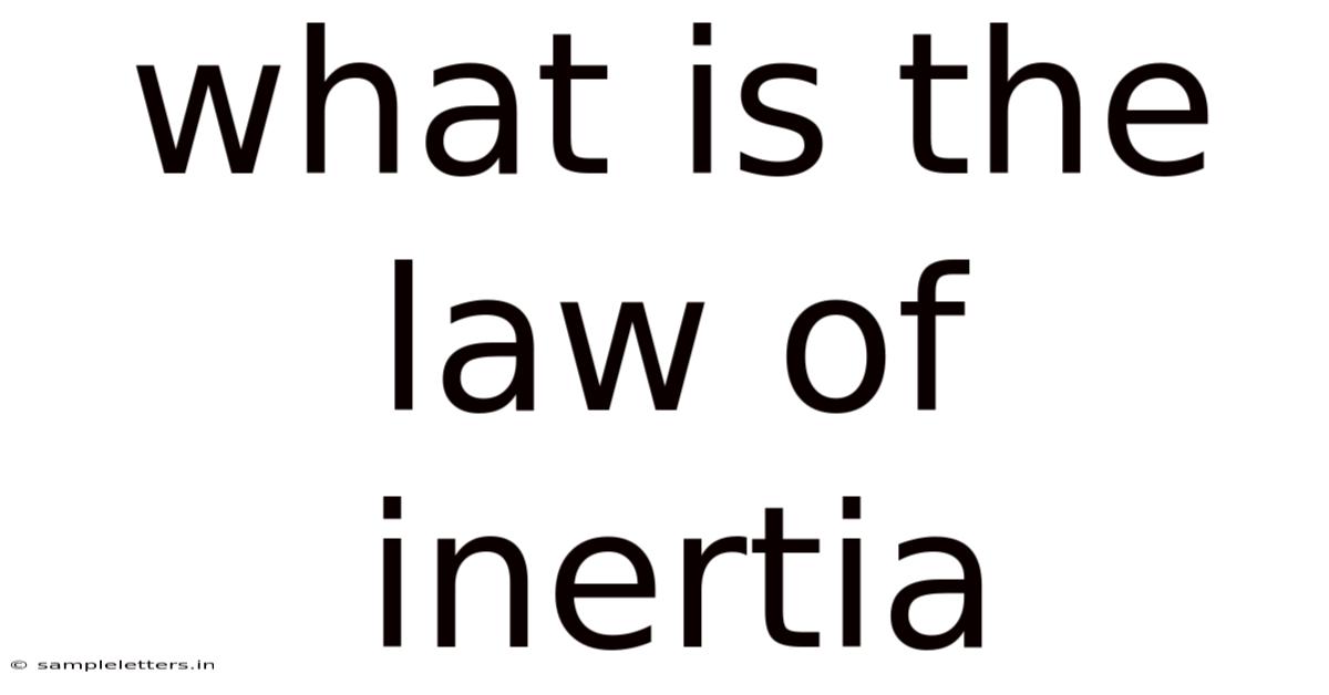 What Is The Law Of Inertia