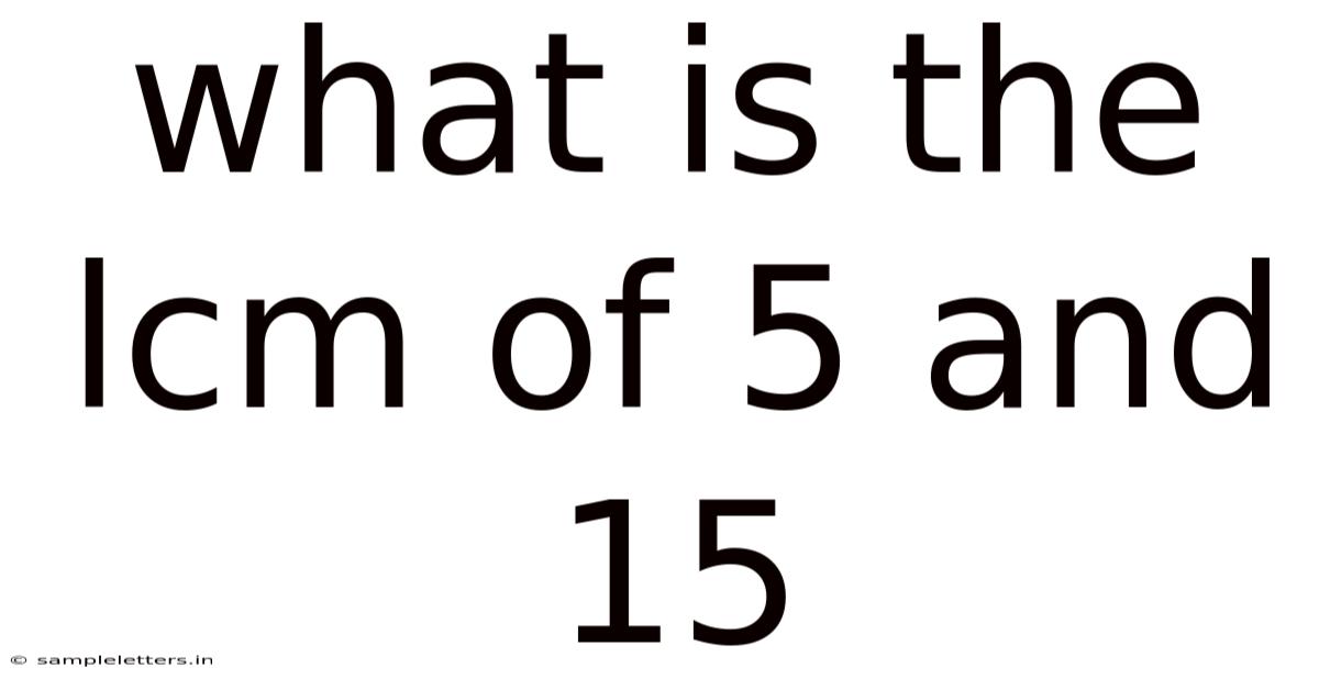 What Is The Lcm Of 5 And 15
