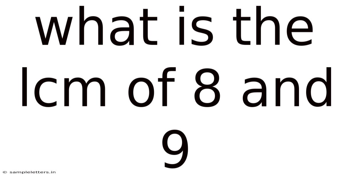 What Is The Lcm Of 8 And 9