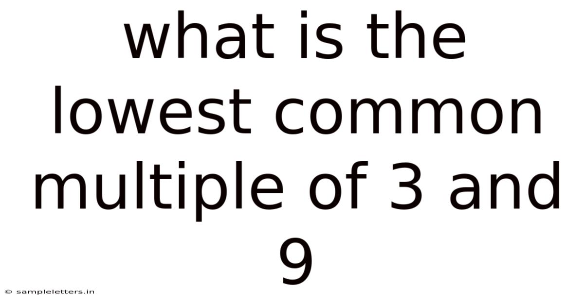 What Is The Lowest Common Multiple Of 3 And 9
