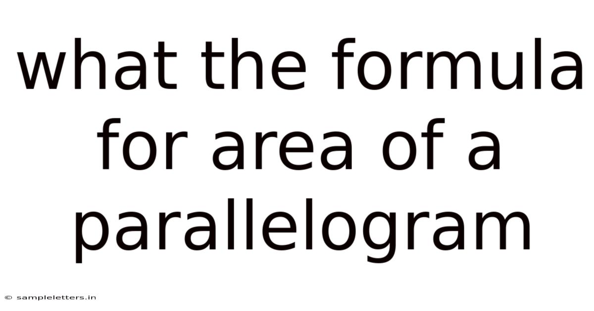 What The Formula For Area Of A Parallelogram