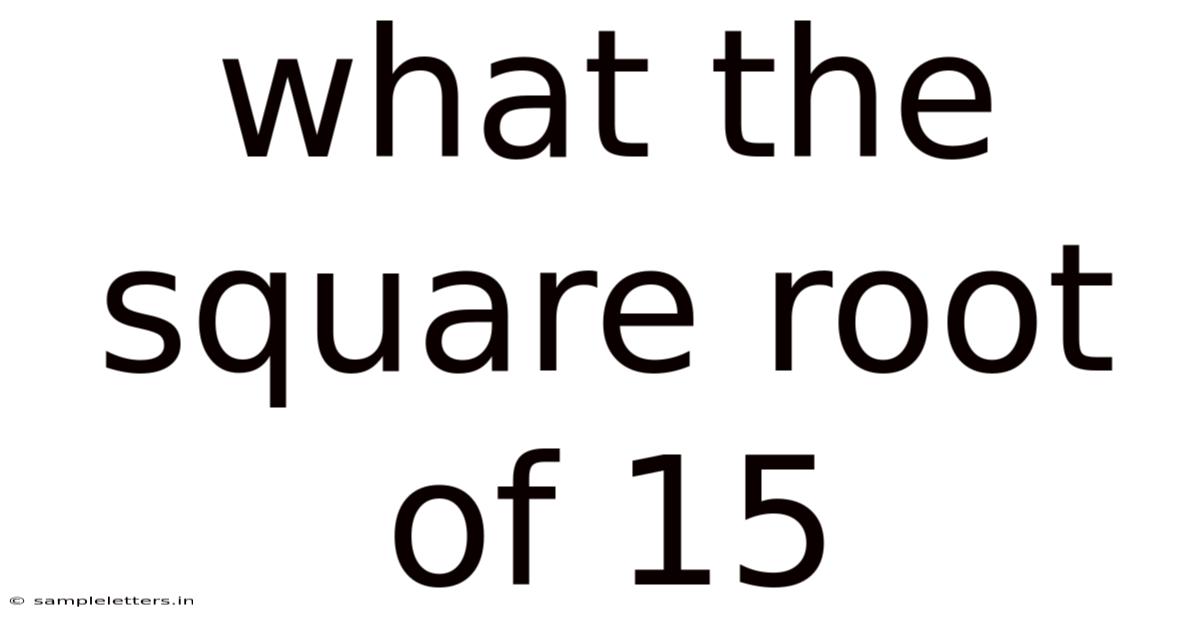 What The Square Root Of 15