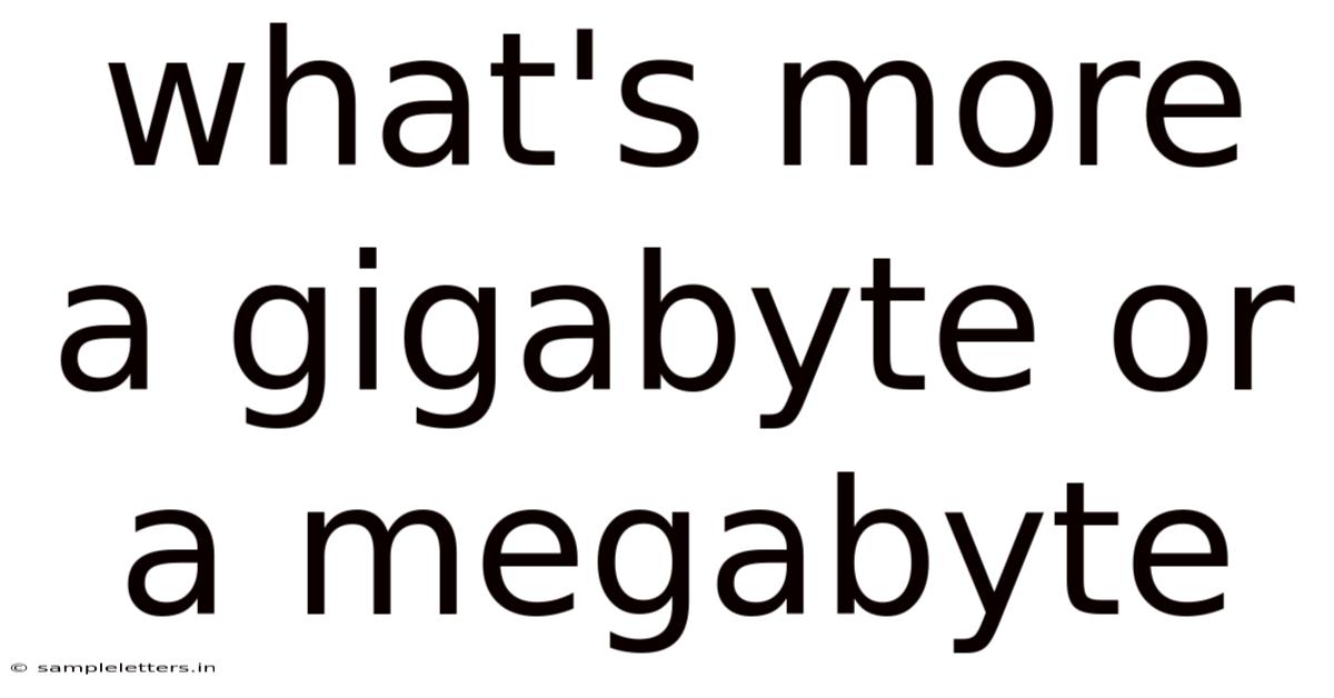 What's More A Gigabyte Or A Megabyte