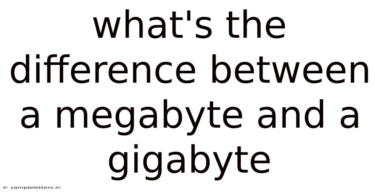 What's The Difference Between A Megabyte And A Gigabyte