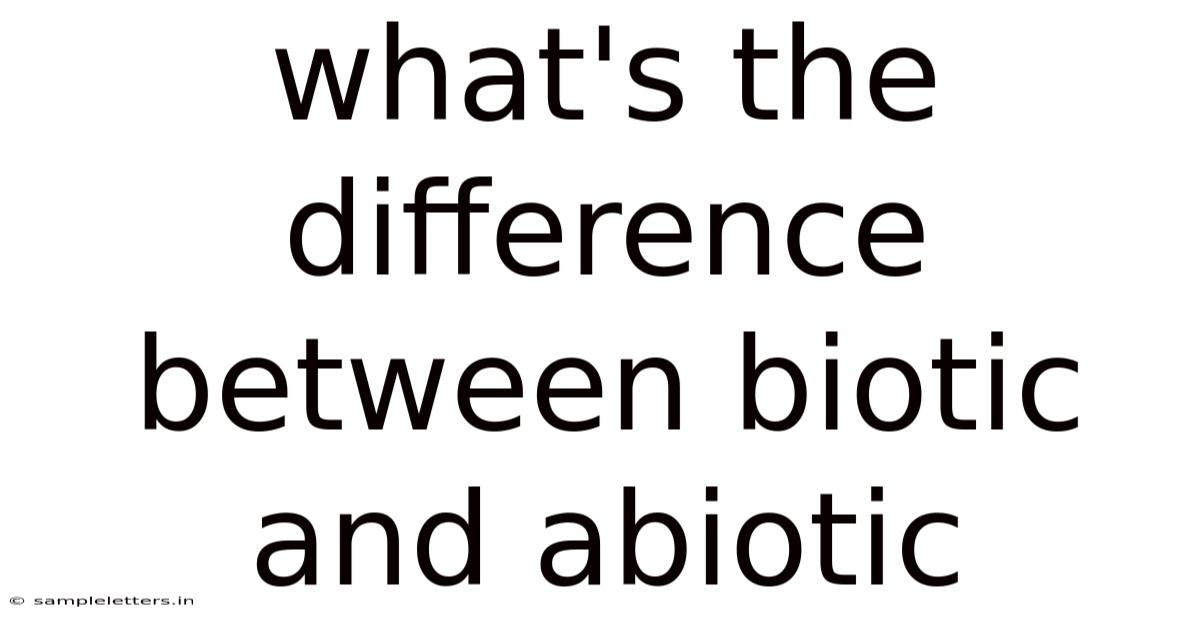 What's The Difference Between Biotic And Abiotic