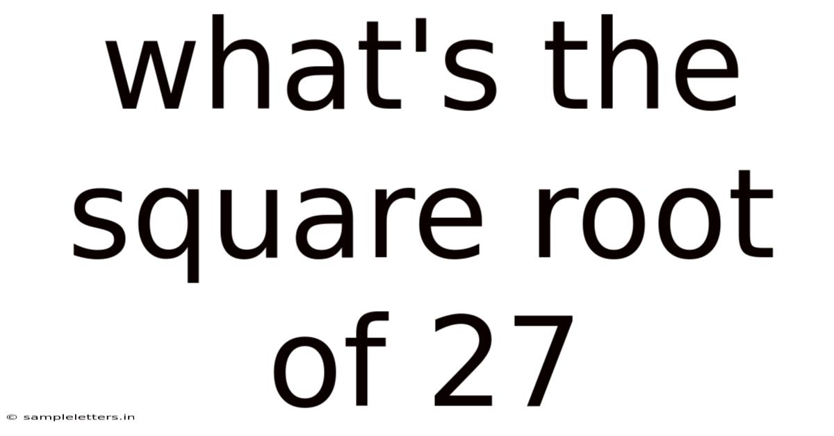What's The Square Root Of 27