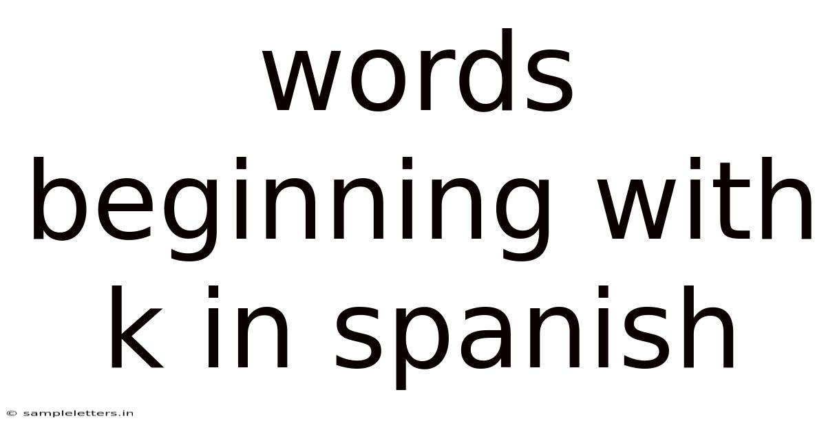 Words Beginning With K In Spanish