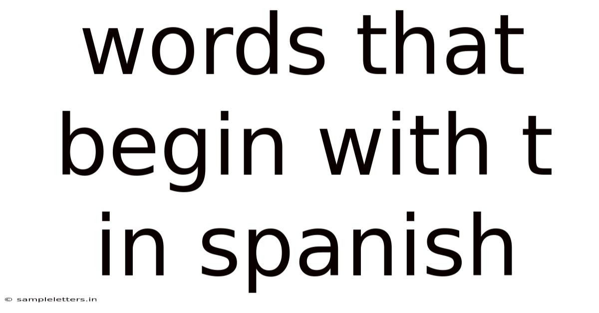 Words That Begin With T In Spanish
