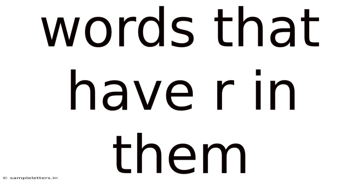 Words That Have R In Them