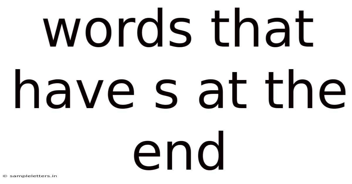 Words That Have S At The End