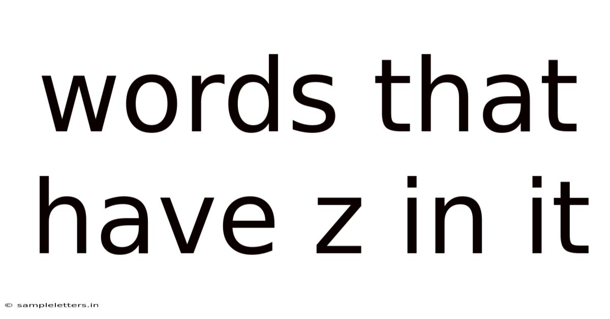 Words That Have Z In It
