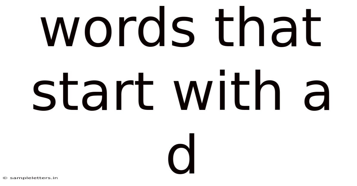 Words That Start With A D