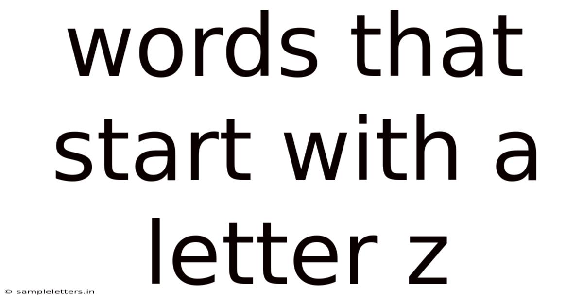 Words That Start With A Letter Z