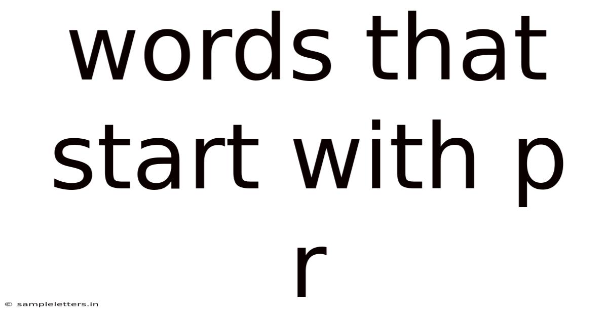 Words That Start With P R
