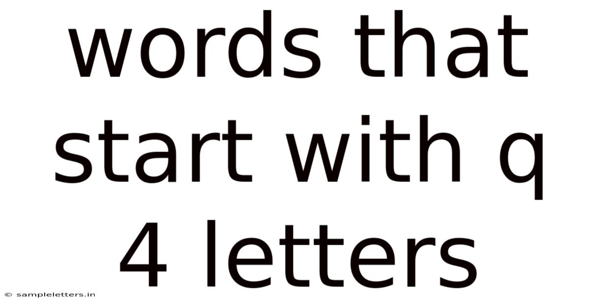 Words That Start With Q 4 Letters