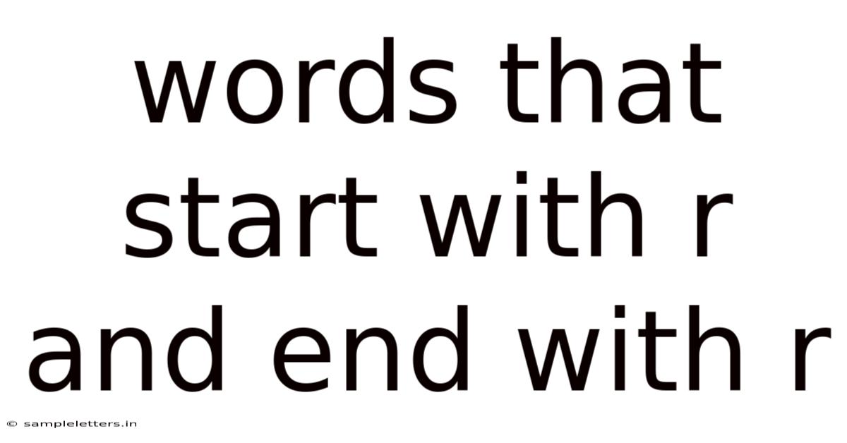 Words That Start With R And End With R