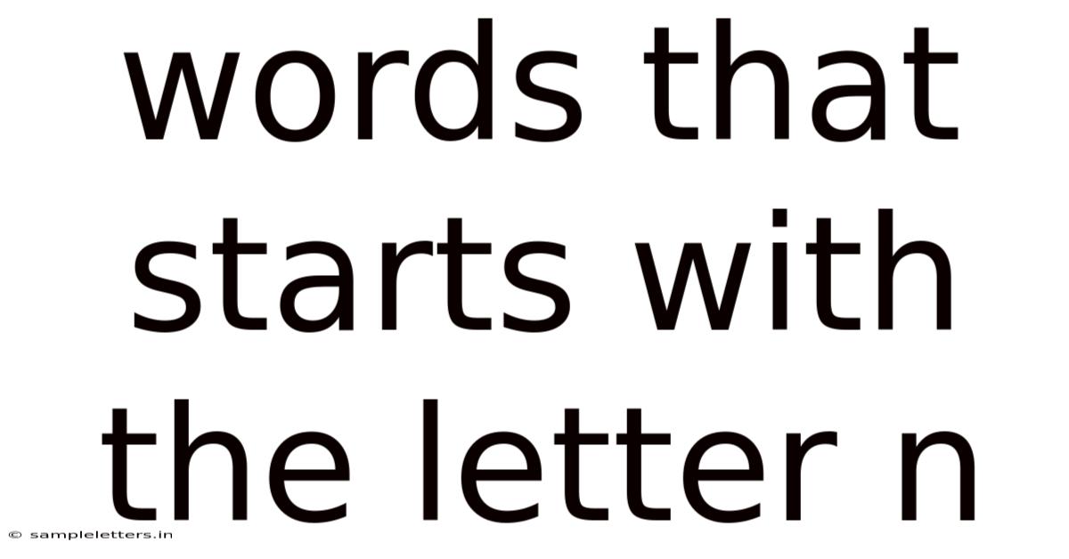 Words That Starts With The Letter N