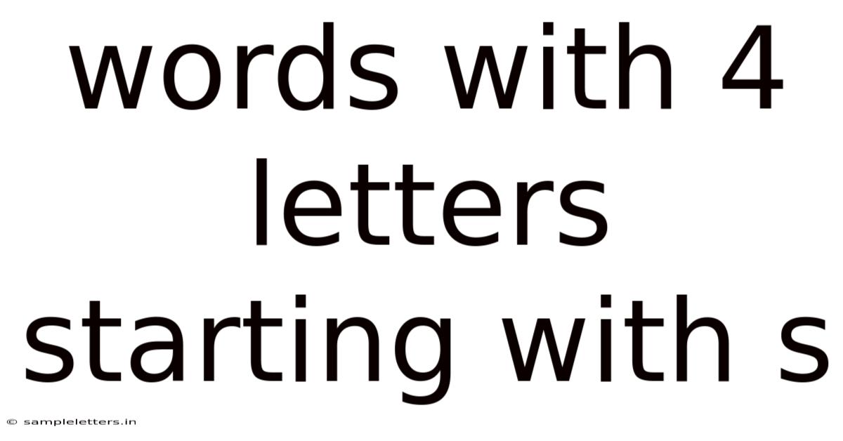 Words With 4 Letters Starting With S