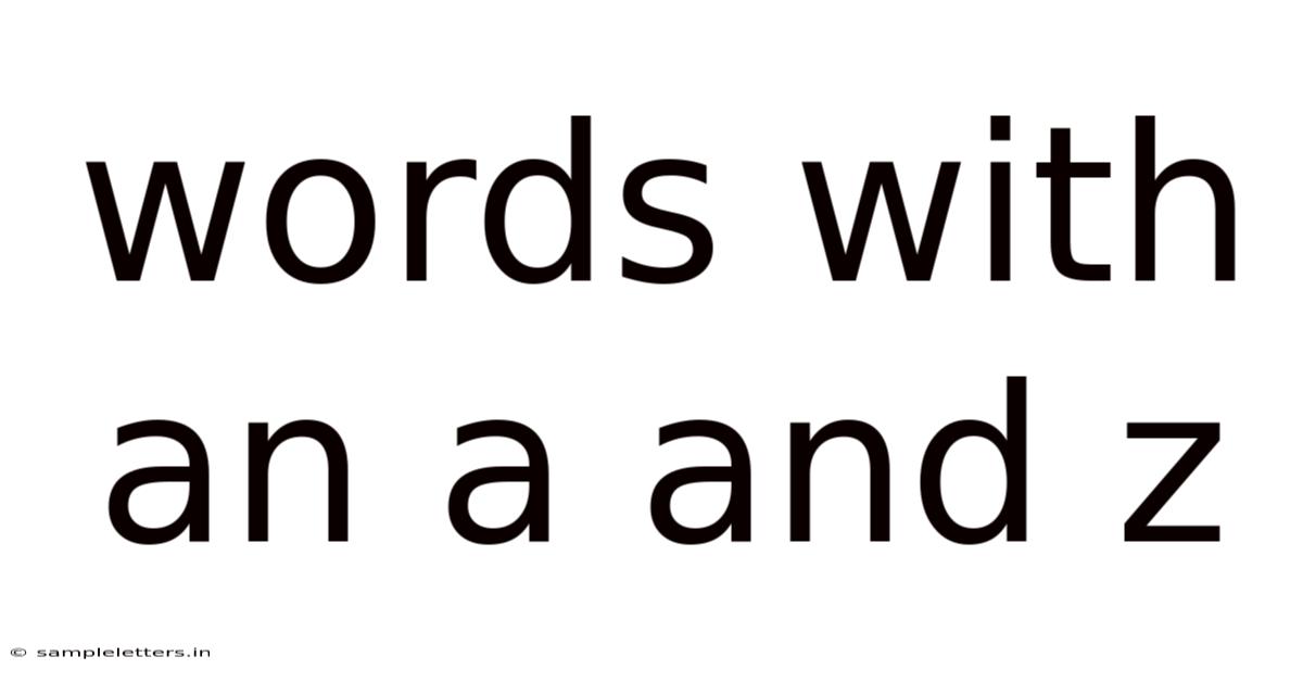Words With An A And Z