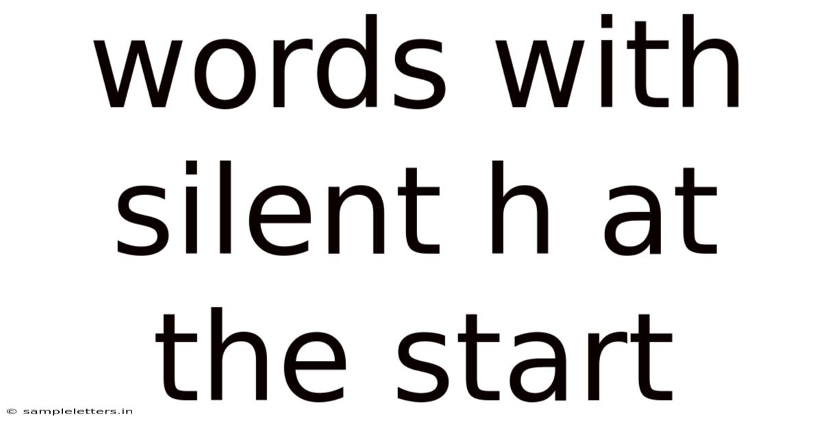 Words With Silent H At The Start